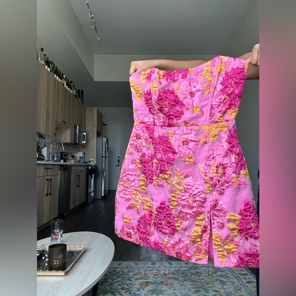 Showpo Pink and Yellow Floral Dress